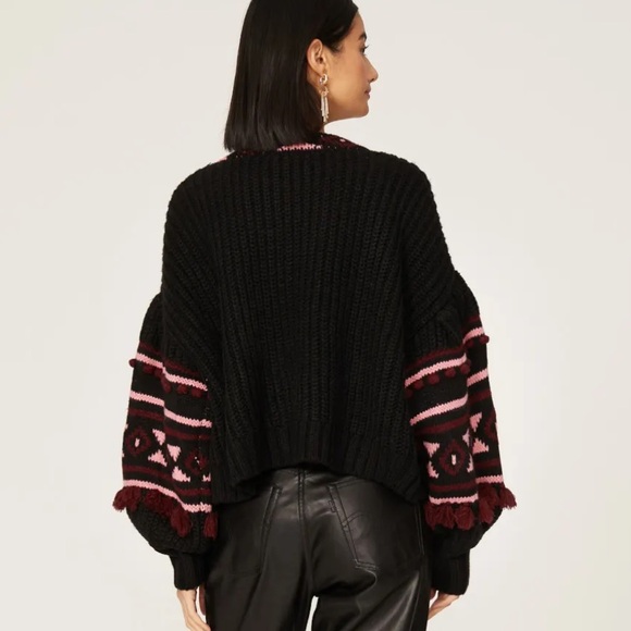 Sachin and Babi Landon Cardigan Womens Small Aztec Puff Bubble Sleeve - Picture 8 of 10